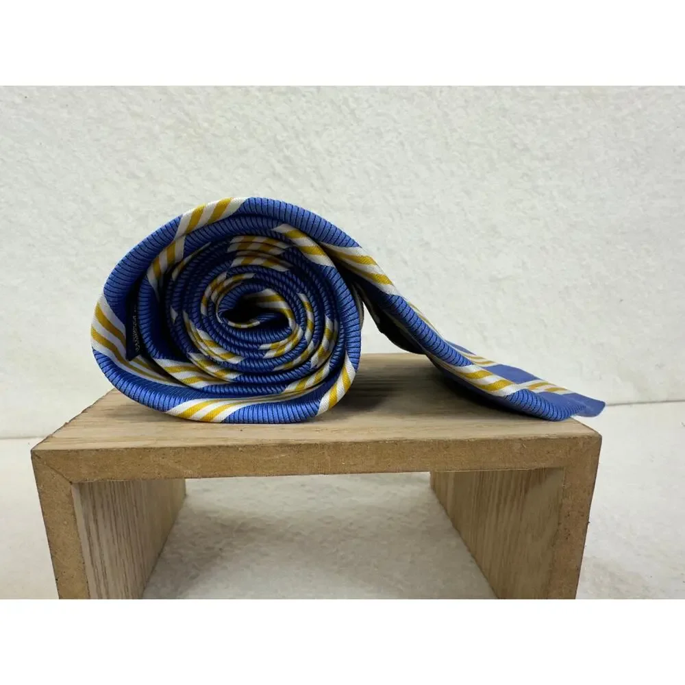 Brooks Brothers Blue and Yellow Striped Silk Tie